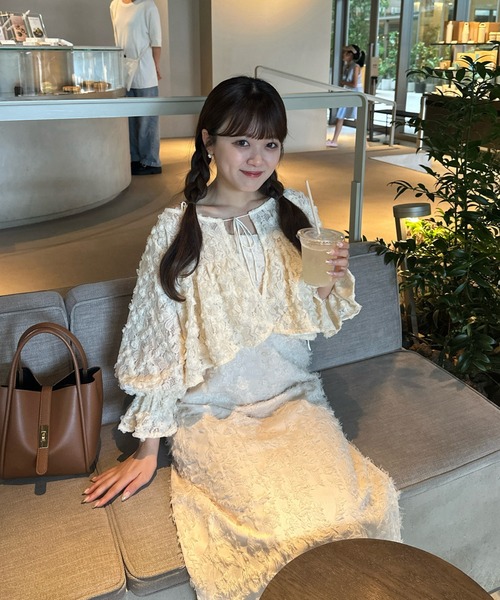 muguet（ミュゲ）の「シャギージャガードキャミワンピース(調節可能)（ワンピース・レディース・アイボリー/ブラック/ピンクベージュ・FREE）」の11枚目の写真