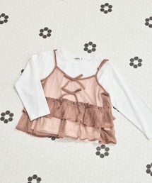 pairmanon | 【リンクコーデ】ラメキャミソール付き 2点セット 長袖Tシャツ(Tシャツ/カットソー)