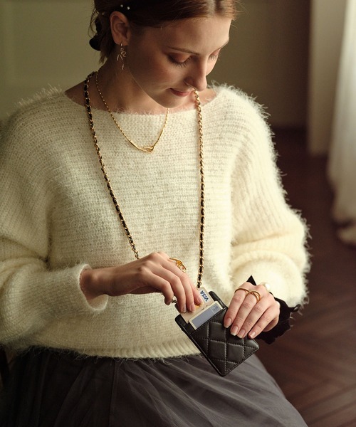 ZAKKA-BOX（ザッカボックス）の「キルティングカードケース（ショルダーストラップ付）（カードケース・レディース・ホワイト/ブラック・FREE）」の8枚目の写真