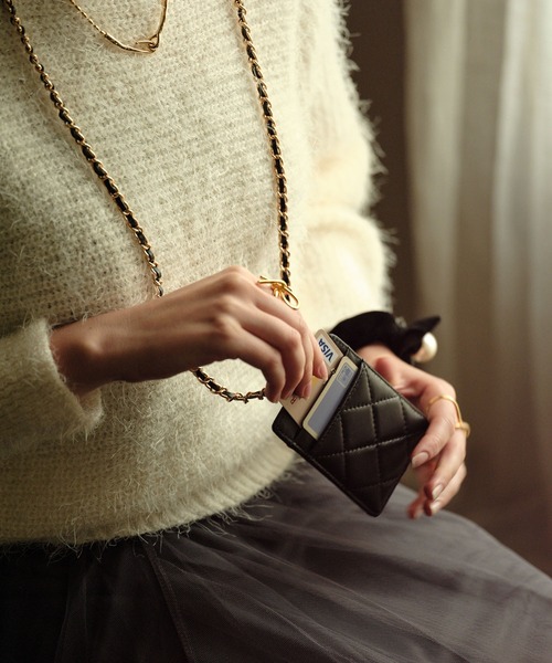 ZAKKA-BOX（ザッカボックス）の「キルティングカードケース（ショルダーストラップ付）（カードケース・レディース・ホワイト/ブラック・FREE）」の9枚目の写真