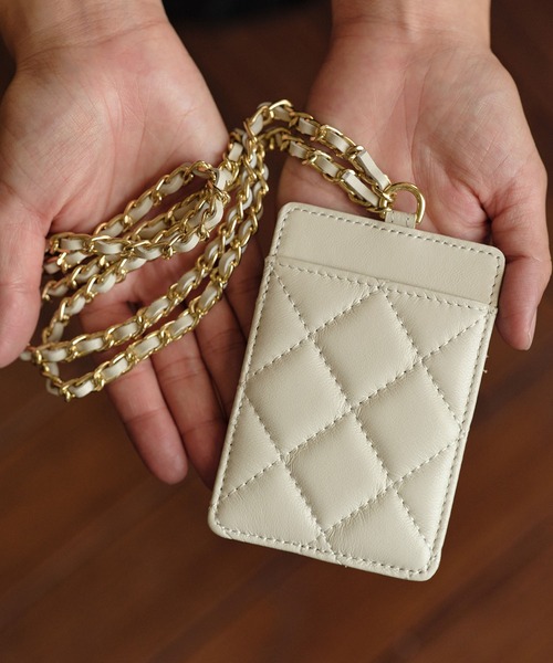 ZAKKA-BOX（ザッカボックス）の「キルティングカードケース（ショルダーストラップ付）（カードケース・レディース・ホワイト/ブラック・FREE）」の5枚目の写真