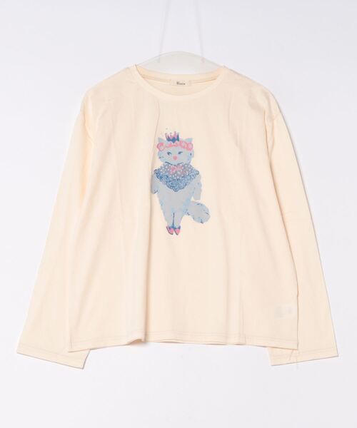 unica(ユニカ)の「おめかしcatスパンコールロンT(Tシャツ/カットソー・レディース・オフホワイト/ブラック・F)」の2枚目の写真