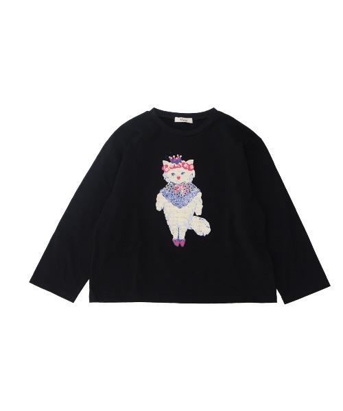 unica(ユニカ)の「おめかしcatスパンコールロンT(Tシャツ/カットソー・レディース・オフホワイト/ブラック・F)」の8枚目の写真