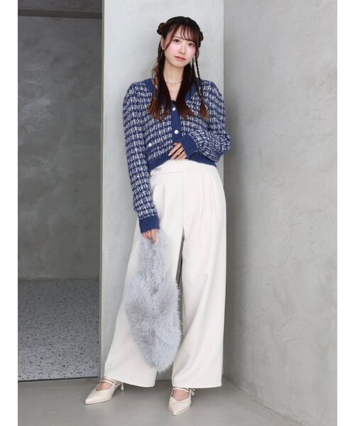 EATME（イートミー）の「ツイードライクニットカーディガン（セットアップ可能）（カーディガン/ボレロ・レディース・ブラック/ネイビー/レッド/オフホワイト・FREE）」の19枚目の写真