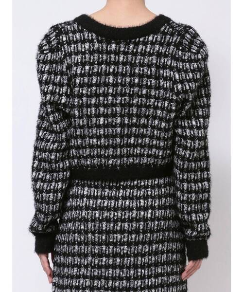 EATME（イートミー）の「ツイードライクニットカーディガン（セットアップ可能）（カーディガン/ボレロ・レディース・ブラック/ネイビー/レッド/オフホワイト・FREE）」の7枚目の写真