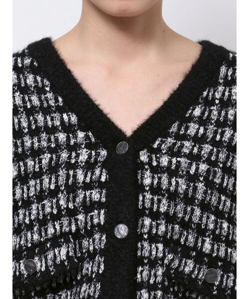 EATME（イートミー）の「ツイードライクニットカーディガン（セットアップ可能）（カーディガン/ボレロ・レディース・ブラック/ネイビー/レッド/オフホワイト・FREE）」の8枚目の写真
