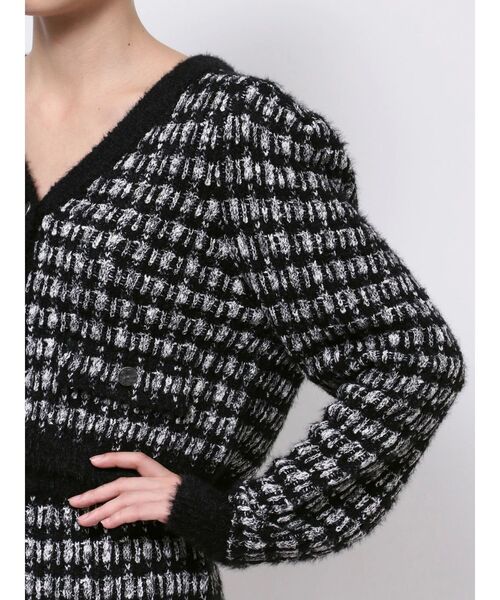 EATME（イートミー）の「ツイードライクニットカーディガン（セットアップ可能）（カーディガン/ボレロ・レディース・ブラック/ネイビー/レッド/オフホワイト・FREE）」の9枚目の写真
