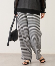 クレープチェックイージーパンツ