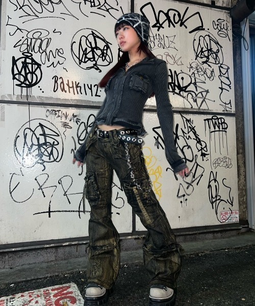 ♦韓国発♦ Camo two-way knit フーディ(2色) unisex Designer fashion, Seoul-fully created | W Concept