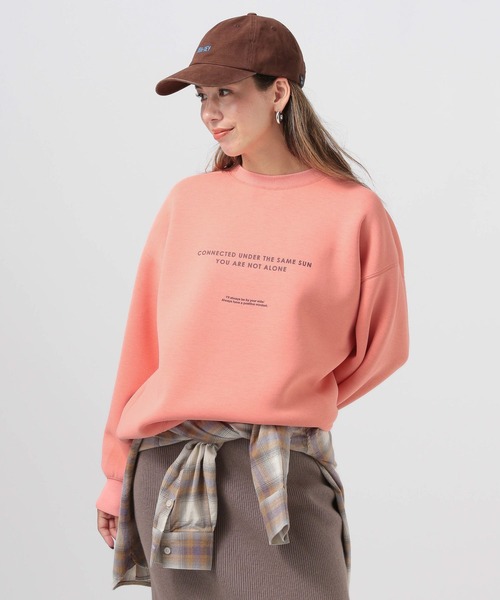 BAYFLOW（ベイフロー）の「[軽量で柔らか]アソートロゴダンボールプルオーバー（Tシャツ/カットソー・レディース・オフホワイト/チャコール/ベージュ/ピンク・FREE）」の11枚目の写真