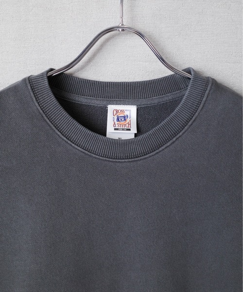 CROSS & STITCH(クロスステッチ)の「【FEW2】【CROSS & STITCH/クロスアンドステッチ】ピグメント スウェットシャツ(スウェット・メンズ・ブラック/ナチュラル・MEDIUM/LARGE/X-LARGE/XX-LARGE)」の7枚目の写真