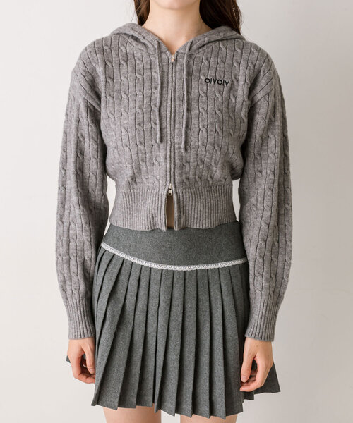 OLIVE des OLIVE(オリーブデオリーブ)の「ふわもちケーブルパーカー(パーカー・レディース・オフホワイト/チャコールグレー/サックスブルー/ブラウン・FREE)」の16枚目の写真