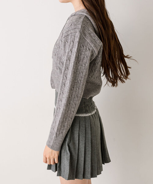 OLIVE des OLIVE(オリーブデオリーブ)の「ふわもちケーブルパーカー(パーカー・レディース・オフホワイト/チャコールグレー/サックスブルー/ブラウン・FREE)」の17枚目の写真