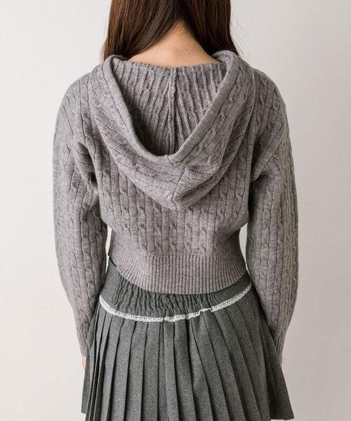 OLIVE des OLIVE(オリーブデオリーブ)の「ふわもちケーブルパーカー(パーカー・レディース・オフホワイト/チャコールグレー/サックスブルー/ブラウン・FREE)」の18枚目の写真