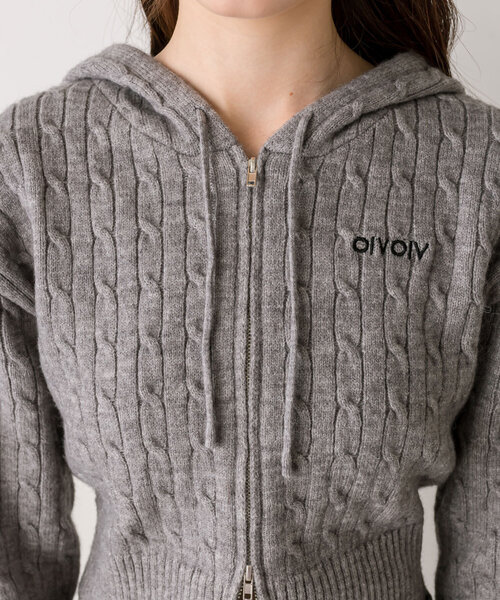 OLIVE des OLIVE(オリーブデオリーブ)の「ふわもちケーブルパーカー(パーカー・レディース・オフホワイト/チャコールグレー/サックスブルー/ブラウン・FREE)」の19枚目の写真