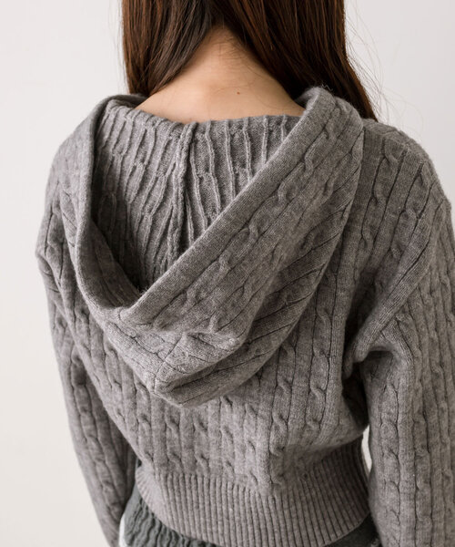 OLIVE des OLIVE(オリーブデオリーブ)の「ふわもちケーブルパーカー(パーカー・レディース・オフホワイト/チャコールグレー/サックスブルー/ブラウン・FREE)」の21枚目の写真