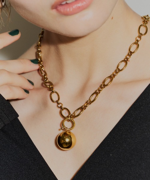 2way ball charm necklace / 2wayボールチャームネックレス