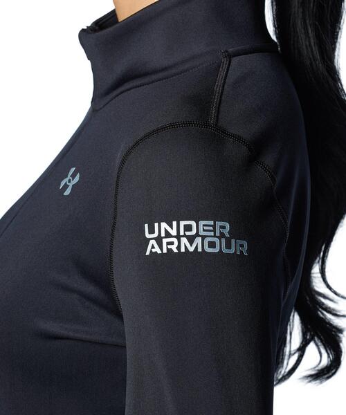 UNDER ARMOUR(アンダーアーマー)の「UAコールドギア プロ 1/2ジップ ロングスリーブ シャツ(トレーニング/レディース)(Tシャツ/カットソー・レディース・ブラック・S/L/M/XL)」の2枚目の写真