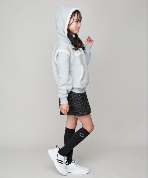 SISTER JENNI(SISTER JENNI)の「【あったか】裏起毛ボアロゴパーカー(パーカー・キッズ・グレー/ブラック・150cm/160cm/140cm/130cm)」の10枚目の写真