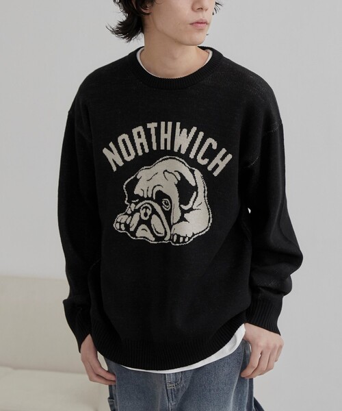 coen（コーエン）の「アニマルジャガードニット（ニット/セーター・メンズ・ブラック/ナチュラル・M/L/XL）」の2枚目の写真