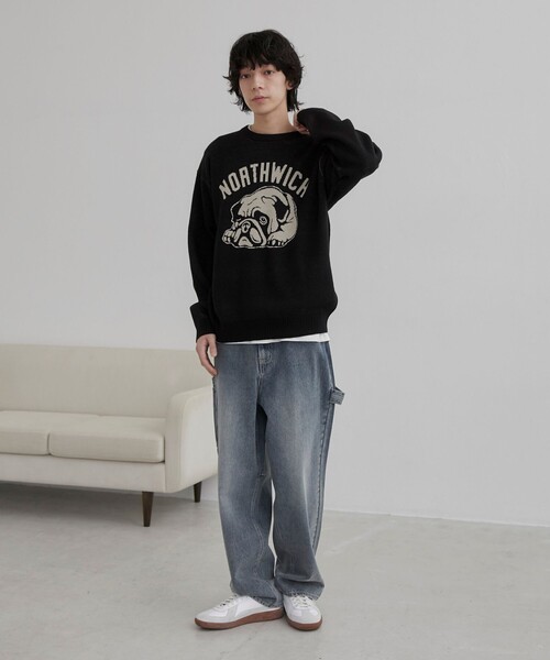 coen（コーエン）の「アニマルジャガードニット（ニット/セーター・メンズ・ブラック/ナチュラル・M/L/XL）」の4枚目の写真