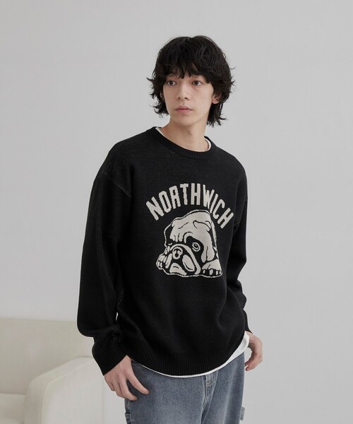 coen（コーエン）の「アニマルジャガードニット（ニット/セーター・メンズ・ブラック/ナチュラル・M/L/XL）」の3枚目の写真