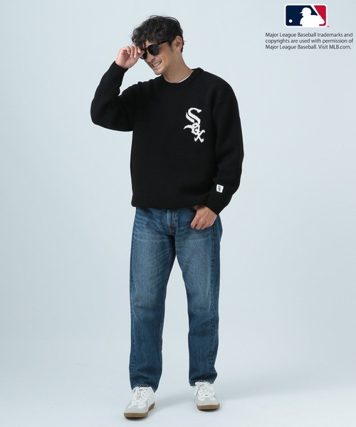 MLB（メジャーリーグベースボール）の「【MLB(メジャーリーグベースボール)】チームロゴHAPPYニット（ニット/セーター・メンズ・ネイビー/ブラウン/ブラック/ホワイト/レッド・MEDIUM/LARGE）」の15枚目の写真