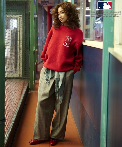 MLB（メジャーリーグベースボール）の「【MLB(メジャーリーグベースボール)】チームロゴHAPPYニット（ニット/セーター・メンズ・ネイビー/ブラウン/ブラック/ホワイト/レッド・MEDIUM/LARGE）」の19枚目の写真