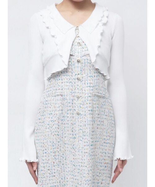 dazzlin（ダズリン）の「フリルメローショートボレロ（カーディガン/ボレロ・レディース・オフホワイト/グリーン/ピンク/ブラック・FREE）」の16枚目の写真