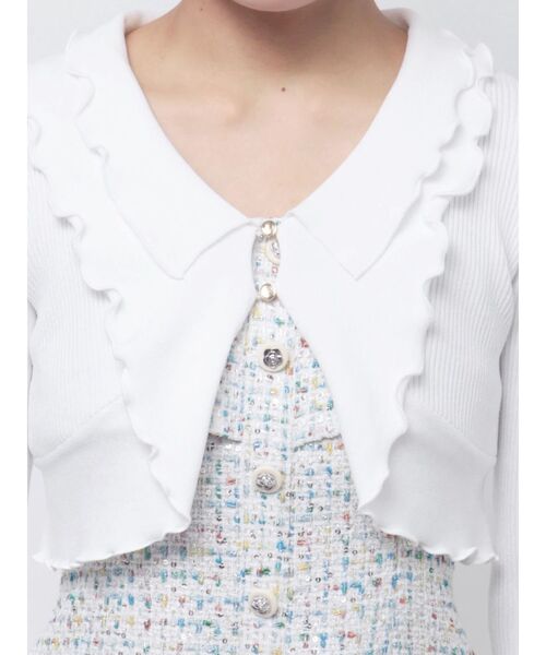 dazzlin（ダズリン）の「フリルメローショートボレロ（カーディガン/ボレロ・レディース・オフホワイト/グリーン/ピンク/ブラック・FREE）」の19枚目の写真