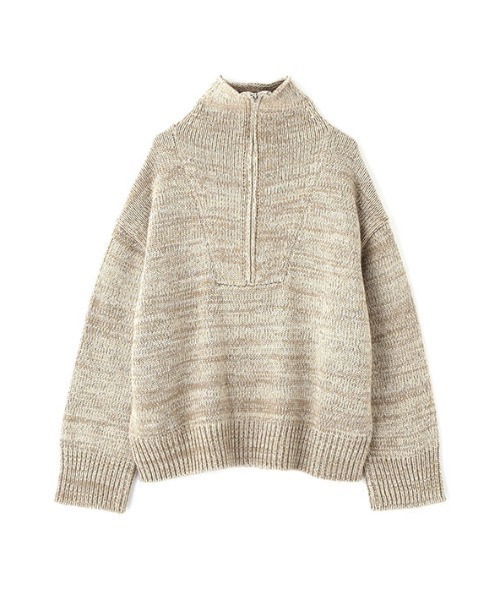 セール】ミックスヤーンハーフジップニットプルオーバー（ニット