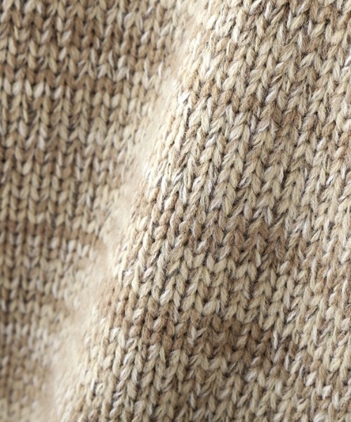 セール】ミックスヤーンハーフジップニットプルオーバー（ニット