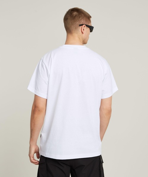 送料込★G-Star★Burger Box Rain Loose Fit Tシャツ セール】BURGER BOX RAIN LOOSE T-SHIRT/ボックスブランドロゴ