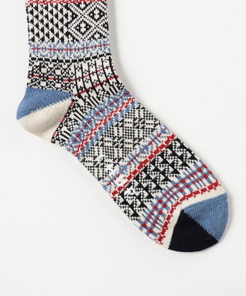 BEAMS（ビームス）の「CHUP / SOGNE（ソックス/靴下・メンズ・ネイビー/オフホワイト・ONE SIZE）」の4枚目の写真
