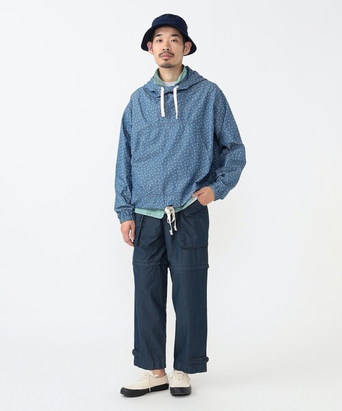 BEAMS PLUS（ビームスプラス）の「小紋プリント ミリタリー スモック インディゴ（ブルゾン・メンズ・インディゴブルー・M/S/L）」の3枚目の写真