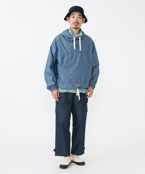 BEAMS PLUS（ビームスプラス）の「小紋プリント ミリタリー スモック インディゴ（ブルゾン・メンズ・インディゴブルー・M/S/L）」の4枚目の写真