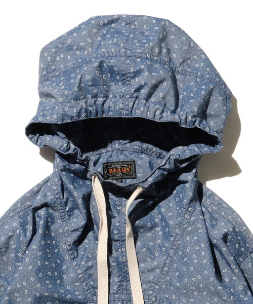 BEAMS PLUS（ビームスプラス）の「小紋プリント ミリタリー スモック インディゴ（ブルゾン・メンズ・インディゴブルー・M/S/L）」の8枚目の写真