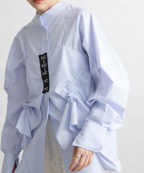 KBF（ケイビーエフ）の「ホックビスチェSETブラウス（シャツ/ブラウス・レディース・グリーン系その他/アイボリー/ライトブルー・ONE）」の3枚目の写真