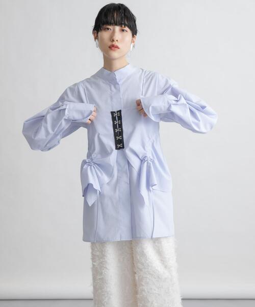 KBF（ケイビーエフ）の「ホックビスチェSETブラウス（シャツ/ブラウス・レディース・グリーン系その他/アイボリー/ライトブルー・ONE）」の12枚目の写真