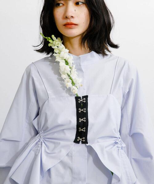 KBF（ケイビーエフ）の「ホックビスチェSETブラウス（シャツ/ブラウス・レディース・グリーン系その他/アイボリー/ライトブルー・ONE）」の14枚目の写真