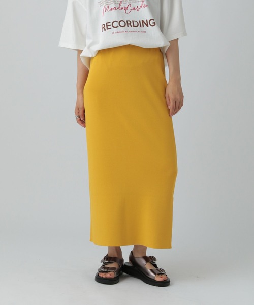 LEPSIM(レプシィム)の「14ゲージニットナロースカート 242468(スカート・レディース・グリーン/アイボリー/ブラック/パープル/カーキ/オレンジ/イエロー/ライトグレー/ライム・TALL/FREE)」の8枚目の写真