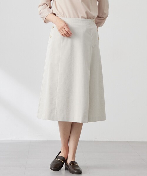 J.PRESS Ladies(J.プレス レディス)の「【洗える】リネンツイル Aライン スカート(スカート・レディース・カーキ系/ネイビー系/ベージュ系・S/XS/XXS)」の2枚目の写真