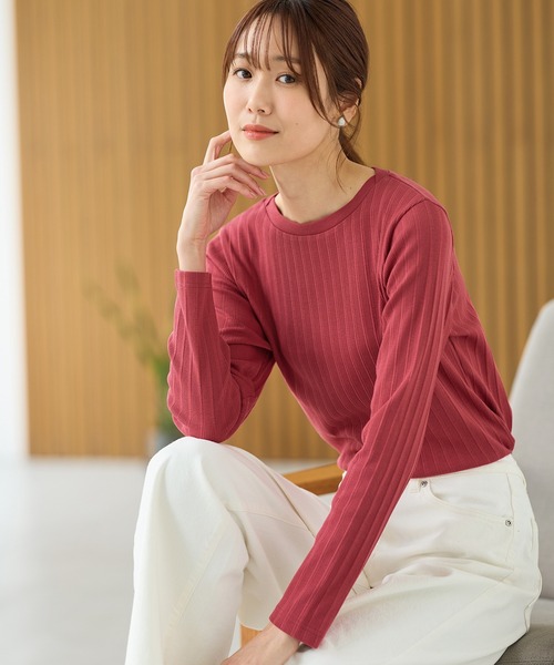 Honeys(ハニーズ)の「ボートネックTシャツ(Tシャツ/カットソー・レディース・ターコイズブルー/オフホワイト/ブラック/サックスブルー/イエロー/レッド/ライトグレー・S/M/LL/L)」の7枚目の写真