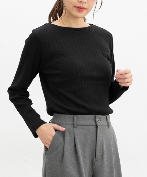 ボートネックTシャツ（Tシャツ/カットソー）｜Honeys（ハニーズ）の