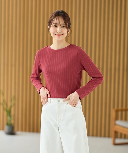 Honeys(ハニーズ)の「ボートネックTシャツ(Tシャツ/カットソー・レディース・ターコイズブルー/オフホワイト/ブラック/サックスブルー/イエロー/レッド/ライトグレー・S/M/LL/L)」の15枚目の写真
