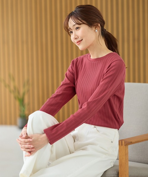 Honeys(ハニーズ)の「ボートネックTシャツ(Tシャツ/カットソー・レディース・ターコイズブルー/オフホワイト/ブラック/サックスブルー/イエロー/レッド/ライトグレー・S/M/LL/L)」の16枚目の写真