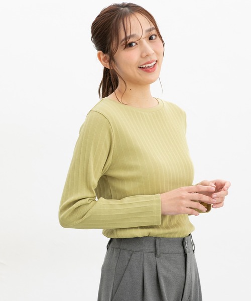 Honeys(ハニーズ)の「ボートネックTシャツ(Tシャツ/カットソー・レディース・ターコイズブルー/オフホワイト/ブラック/サックスブルー/イエロー/レッド/ライトグレー・S/M/LL/L)」の19枚目の写真