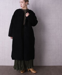 セール】シャギーハーフコート（ステンカラーコート）｜LAGUNAMOON