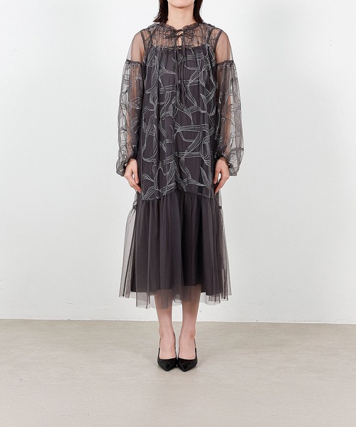 セール】リボン キャミワンピース 2点セット フェミニン パーティー