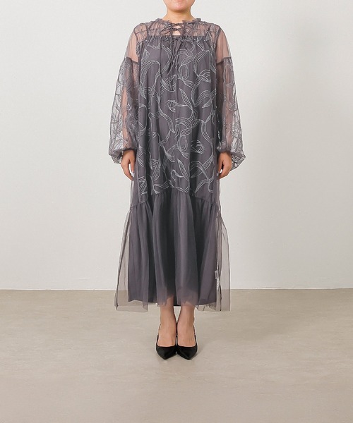 リボン キャミワンピース 2点セット フェミニン パーティー